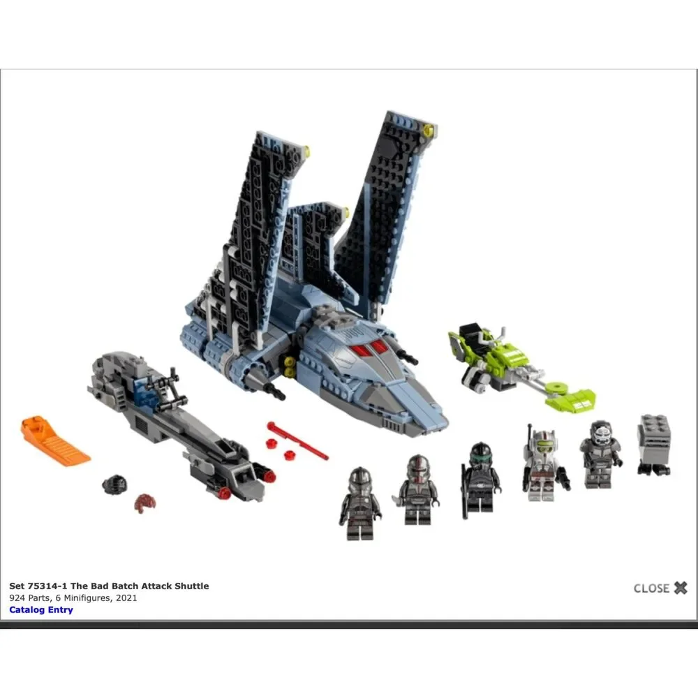 75314 The Bad Batch Attack Shuttle Lego Set